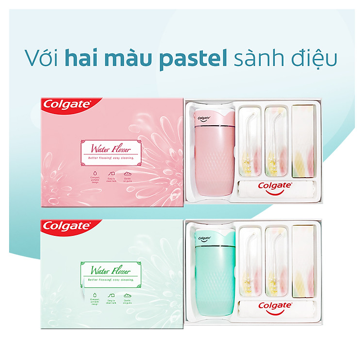 Máy tăm nước Colgate cầm tay IPX7 trắng sáng răng