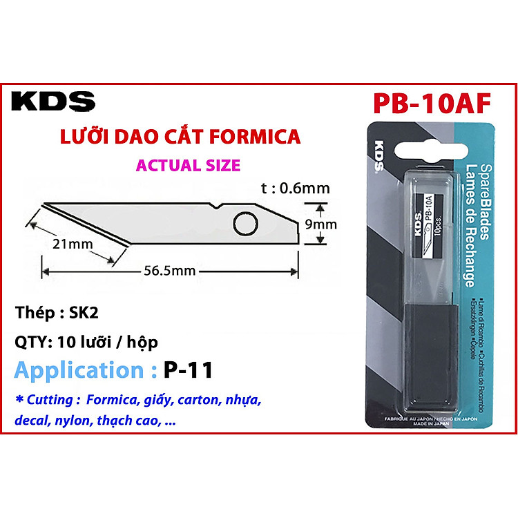 Lưỡi Dao Cắt Mica Mũi Thẳng KDS PB-10AF - Ảnh 5