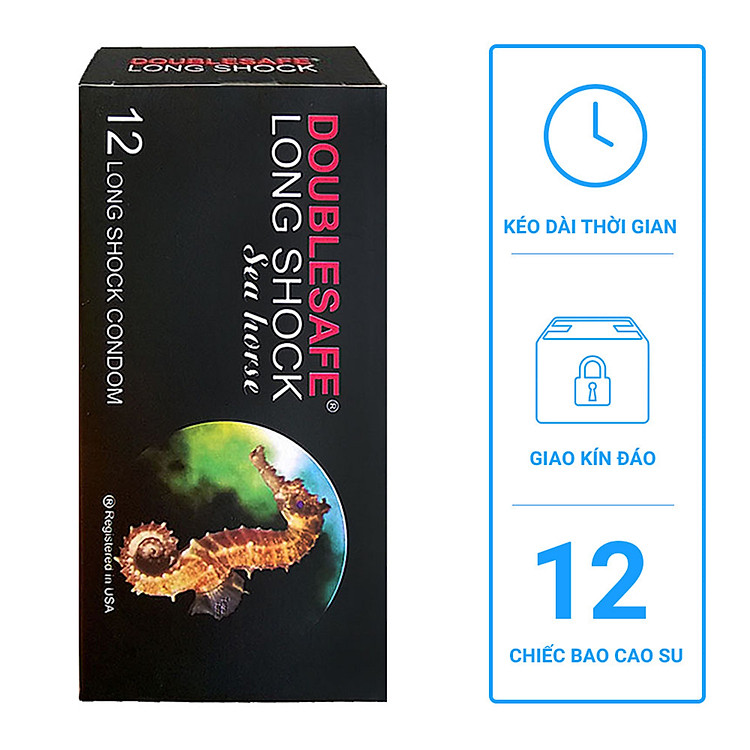 Bao cao su Cá Ngựa 4 in 1 Malaysia - Kéo dài thời gian - Hộp 12 cái