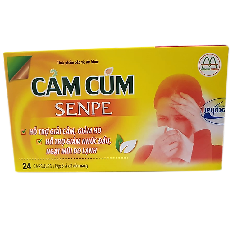 Cảm Cúm SENPE Hỗ Trợ Giải Cảm, Giảm Ho, Đau Đầu, Ngạt Mũi Do Lạnh Bồi Bổ Cơ Thể, Tăng Đề Kháng Hộp 24 Viên