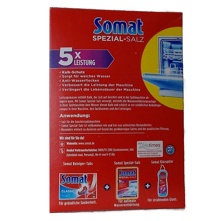 Muối rửa Bát - Ly Somat 1.2kg - Đức