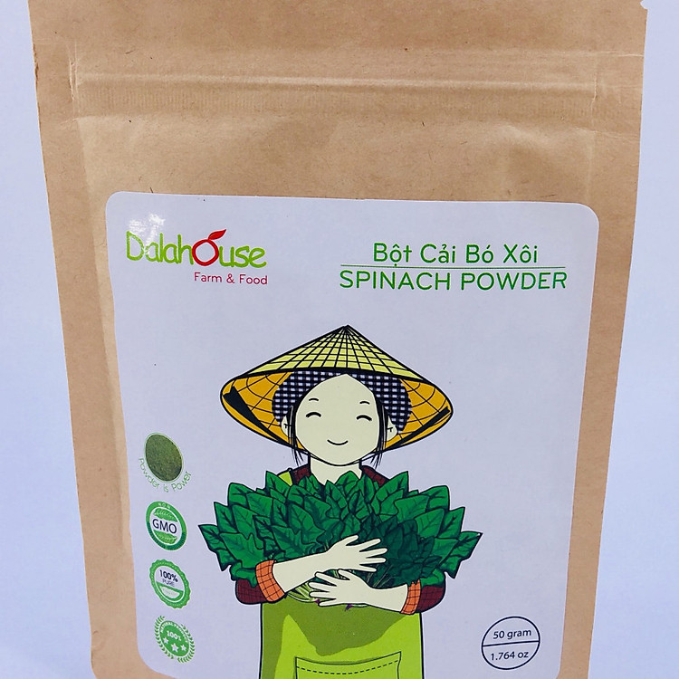 Bột cải bó xôi hữu cơ sấy lạnh Dalahouse - Nguồn Vitamin K,A,C, sắt, magie & Mangan cao giúp xương chắc khỏe, hỗ trợ tiêu hóa và hỗ trợ thị lực