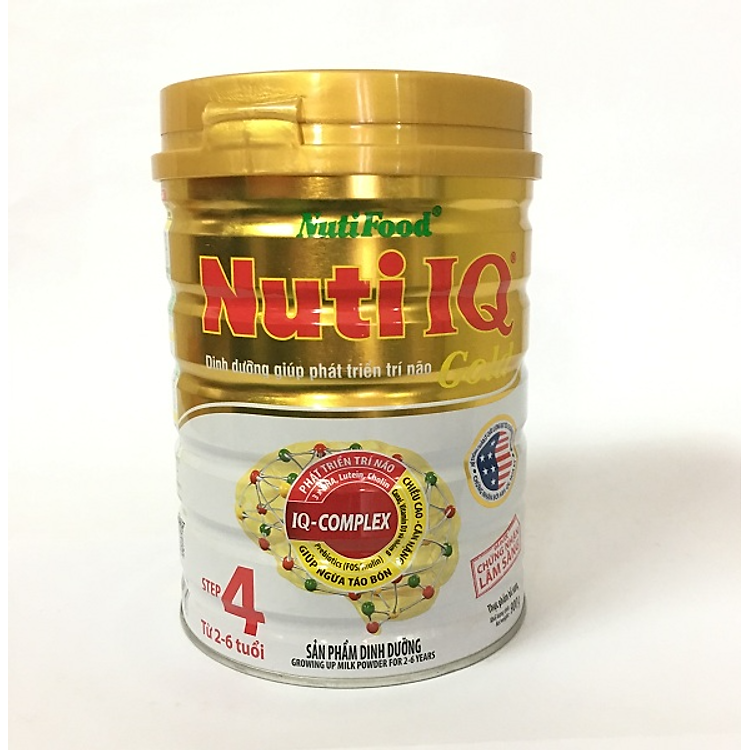 Nuti IQ Gold Step 4 900 gr : sữa tăng cường DHA cho trẻ 2-6 tuổi phát triển trí não, thị giác