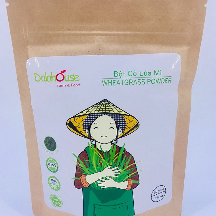 Bột cỏ lúa mì hữu cơ nguyên chất sấy lạnh Dalahouse - Hỗ trợ thải độc Gan và Máu, Ngăn ngừa và hỗ trợ tiểu đường, Hỗ trợ tiêu hóa, giảm táo bón