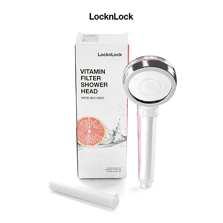 Bộ Phụ Kiện Đầu Vòi Sen Lọc Nước LocknLock 84mm CLR-KR LBW410 (Cung cấp vitamin C giúp da mềm mại, giảm stress - Khử Clo)