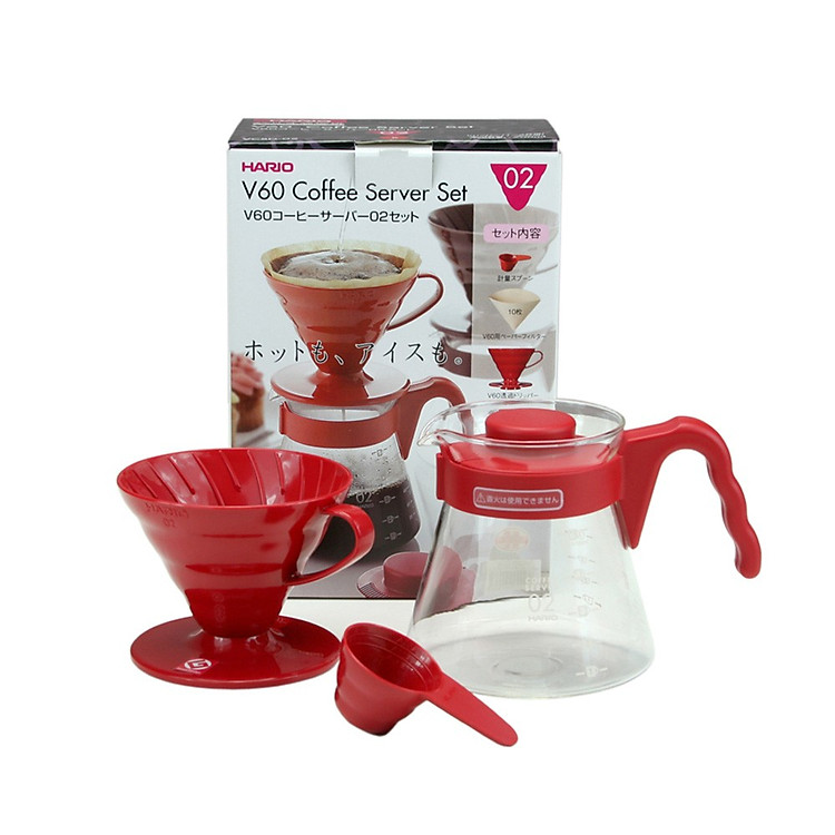 Set Bình Pha Cà Phê Drip Hario V60 Coffee server 02 Set