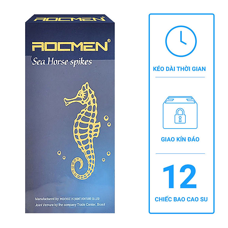 Bao cao su Rocmen Sea Horse Spikes - Kéo dài thời gian hộp 10 cái