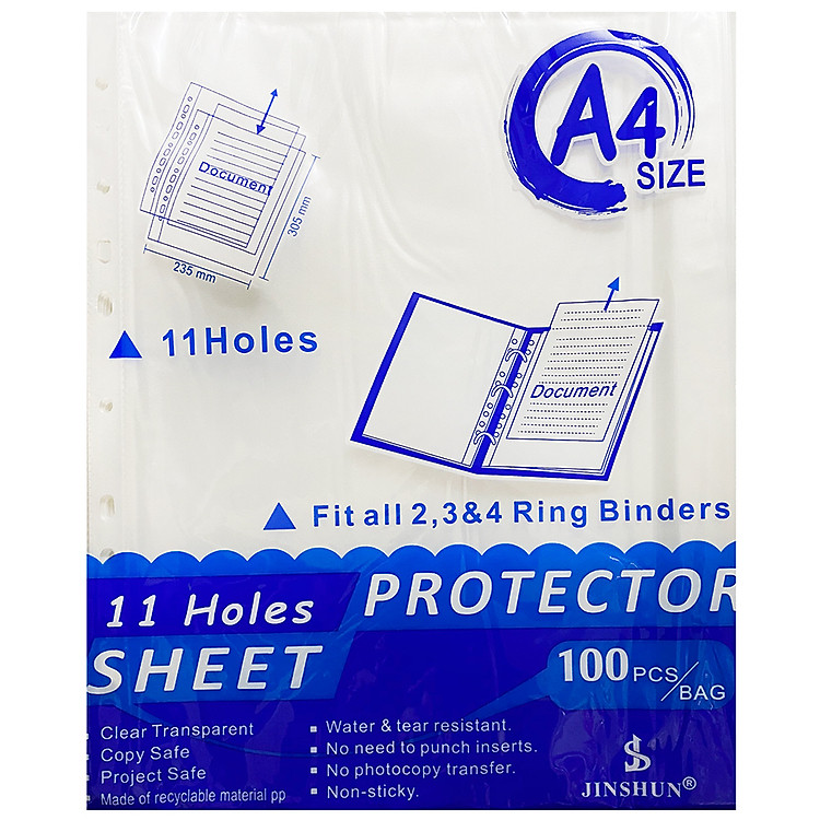 Xấp Bìa Lỗ A4 Uyên Loan - Xanh Dương - Ảnh 3