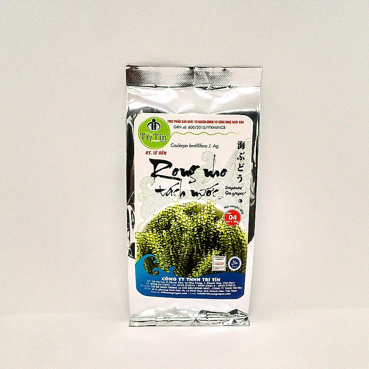 Rong Nho Tách Nước Trí Tín Premium Gói 80g (Gồm 4 Gói Nhỏ x 20g) - Trứng Cá Hồi Xanh