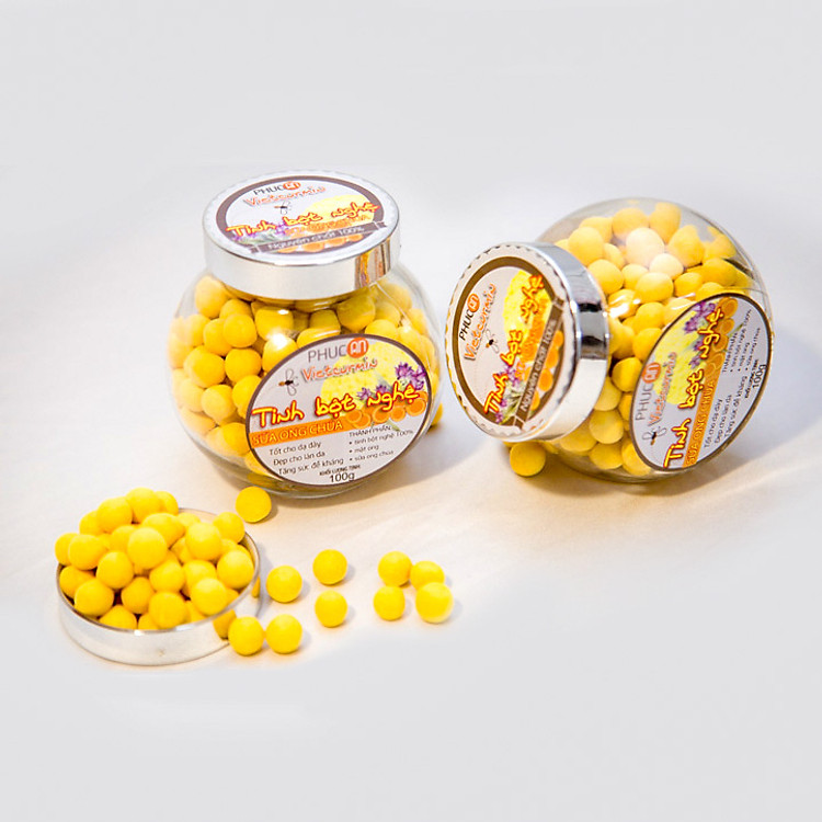 Thực Phẩm Chức Năng Viên Tinh bột nghệ – Sữa ong chúa 100g. Ngăn ngừa ung thư. Đẹp da, chống lão hóa. Hỗ trợ giảm cân tự nhiên, an toàn. Tăng cường hệ miễn dịch, phòng ngừa cảm cúm