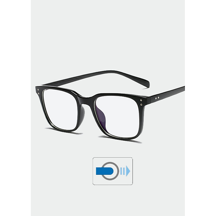 BLUE LIGHT - Kính Trắng Chống Ánh Sáng Xanh, Chống Xước, Chống Tia UV400, Chống Lóa Chống Mỏi Mắt Khi Dùng Điện Thoại, Máy Tính Làm Việc Gọng Vuông Đen Nhám Hàn Quốc