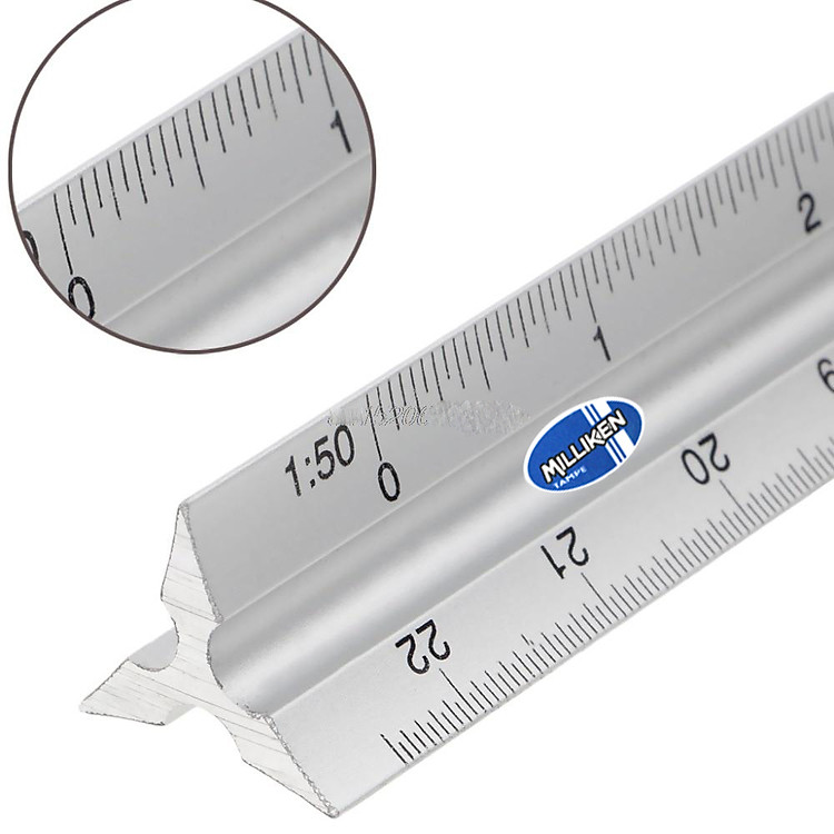 Thước Tỷ Lệ 3 Cạnh Hợp Kim Nhôm Milliken - Ảnh 2