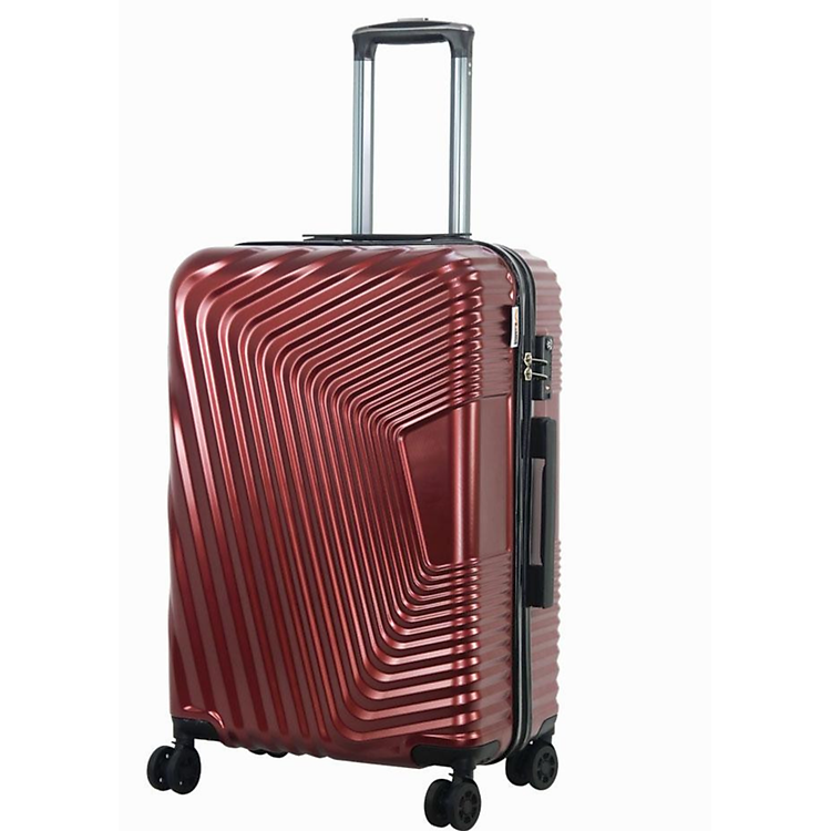 Vali kéo du lịch 859 vân pc chống xước - Đỏ - Size 24