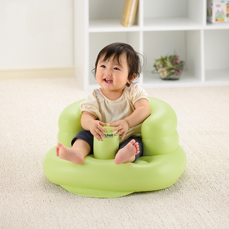 Ghế hơi tập ngồi cho bé Richell - Tặng kèm 01 khay chia đồ ăn dặm Kokubo