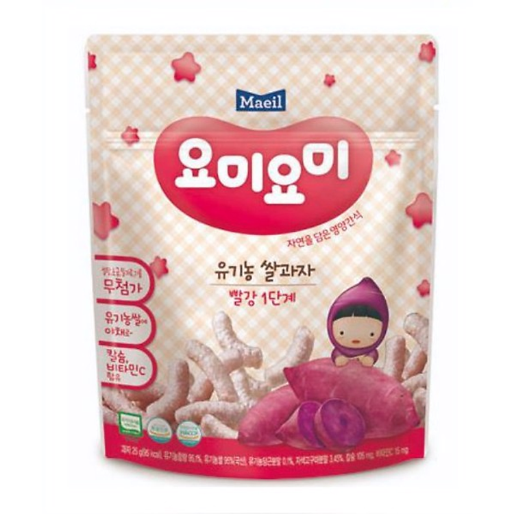 Bánh gạo ăn dặm Organic Yummy Yummy Red Stage 1 vị Khoai lang tím 25g