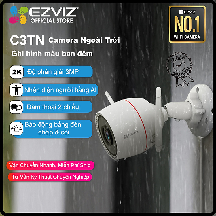 Camera IP Ngoài Trời EZVIZ C3TN 3MP 2K - Hàng Chính Hãng