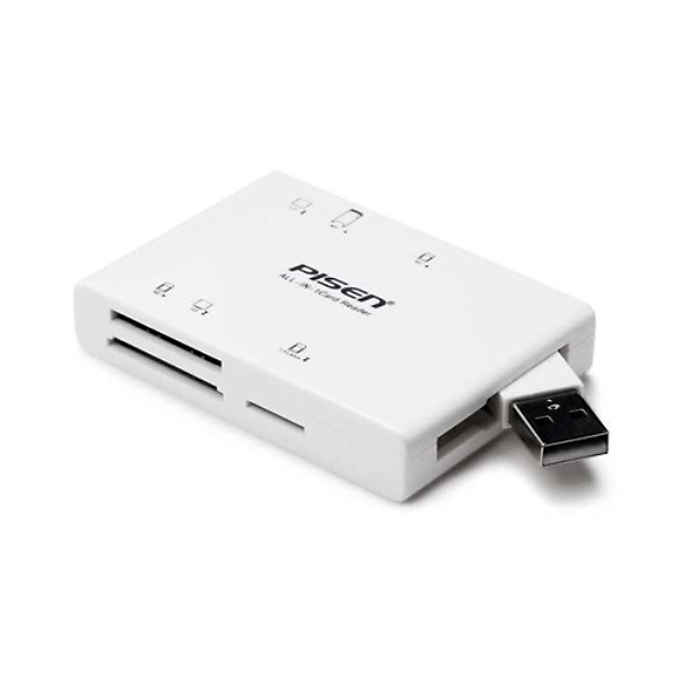 Đầu Đọc Thẻ Nhớ Pisen All-in-One USB 2.0 - 3 Slot - Hàng Chính Hãng