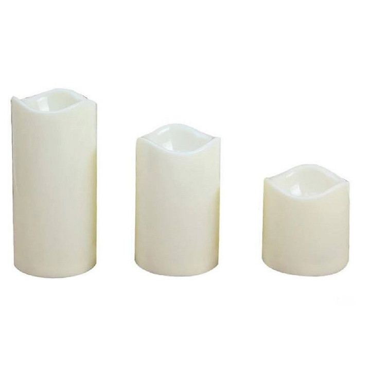Combo 3 nến điện tử loại to vỏ sáp (7.5 x 10 cm, 7.5 x 12 cm, 7.5 x 15 cm)