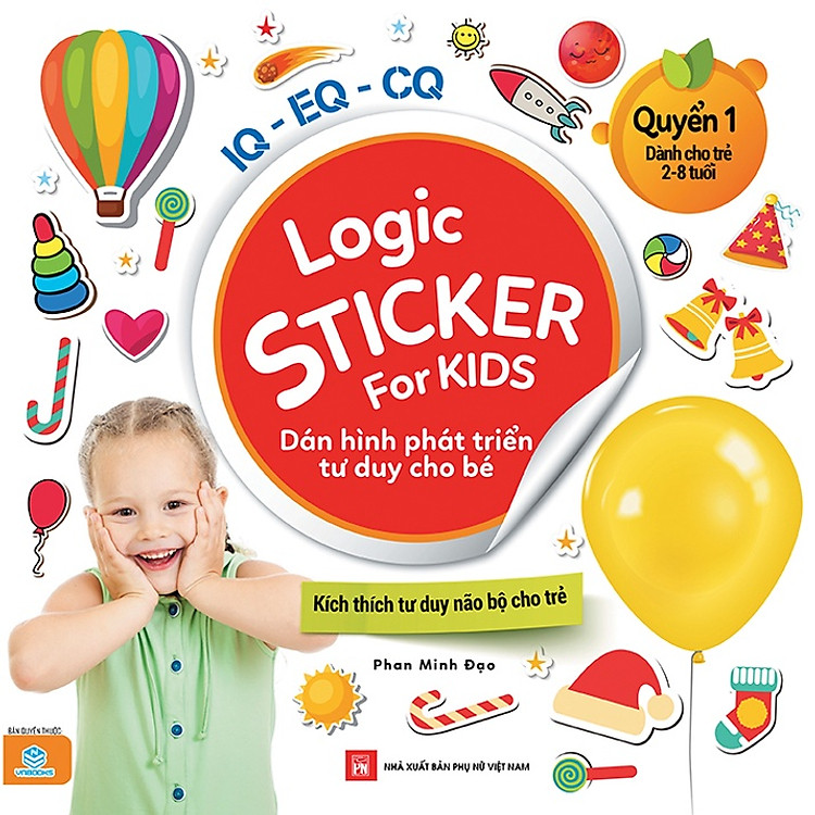 Sách Logic Sticker for Kids dán hình phát triển tư duy cho bé