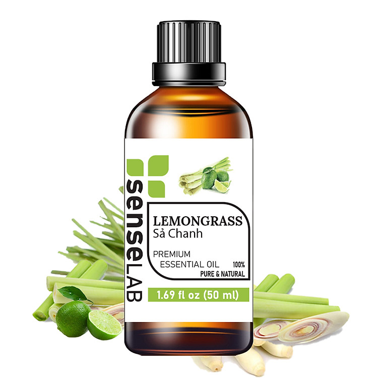 Tinh dầu Sả Chanh nhập khẩu SENSELAB (50ml). Tinh dầu thiên nhiên, Tinh dầu xông phòng giúp thanh lọc không khí, khử mùi, kháng khuẩn, đuổi muỗi, giải cảm, làm đẹp