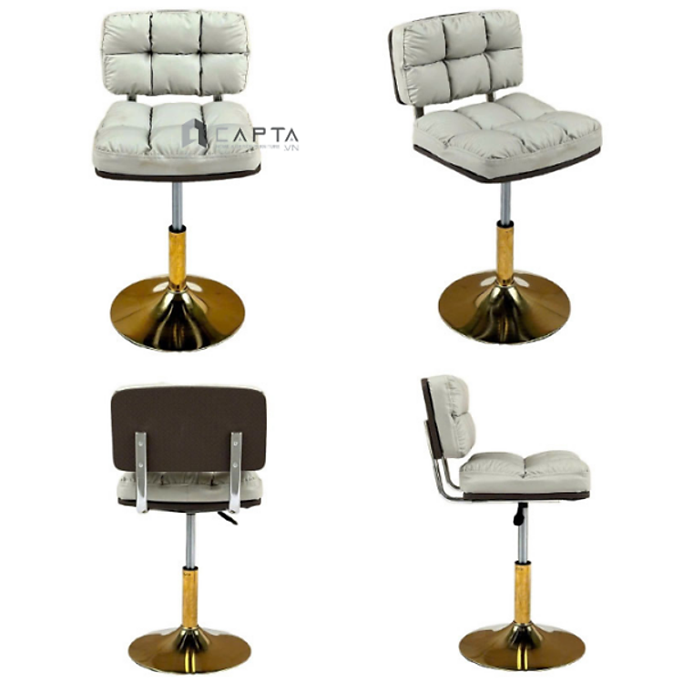 Ghế kỹ thuật viên chân nâng hạ CB2296B-2P Nội thất Capta Ghế kỹ thuật viên spa nệm da pu mềm chân nâng hạ mâm vàng tại tp hcm