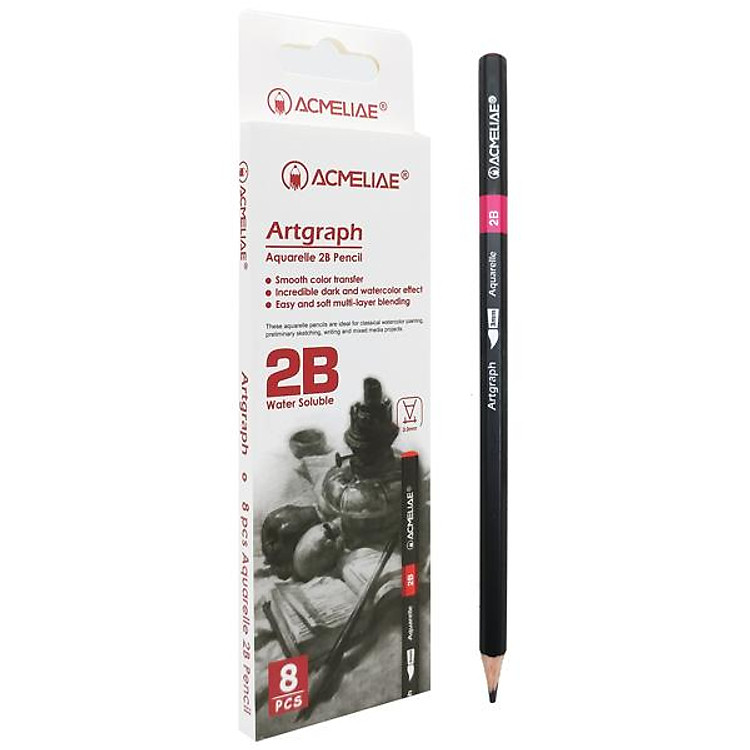 Hộp 8 Bút Chì Lục Giác 2B Aquarella - Ảnh 2