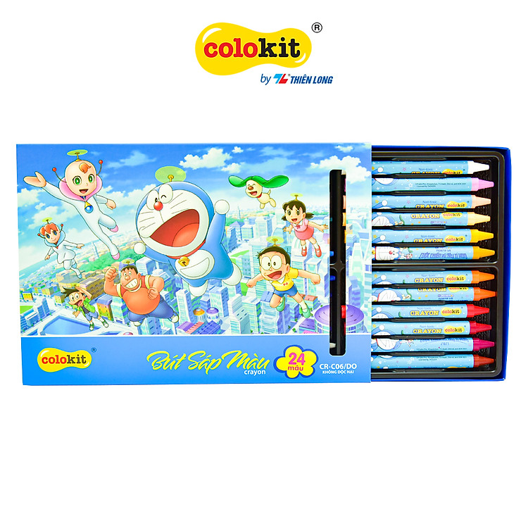 Sáp 24 màu Thiên Long Colokit Doraemon CR-C06/DO - Ảnh 3