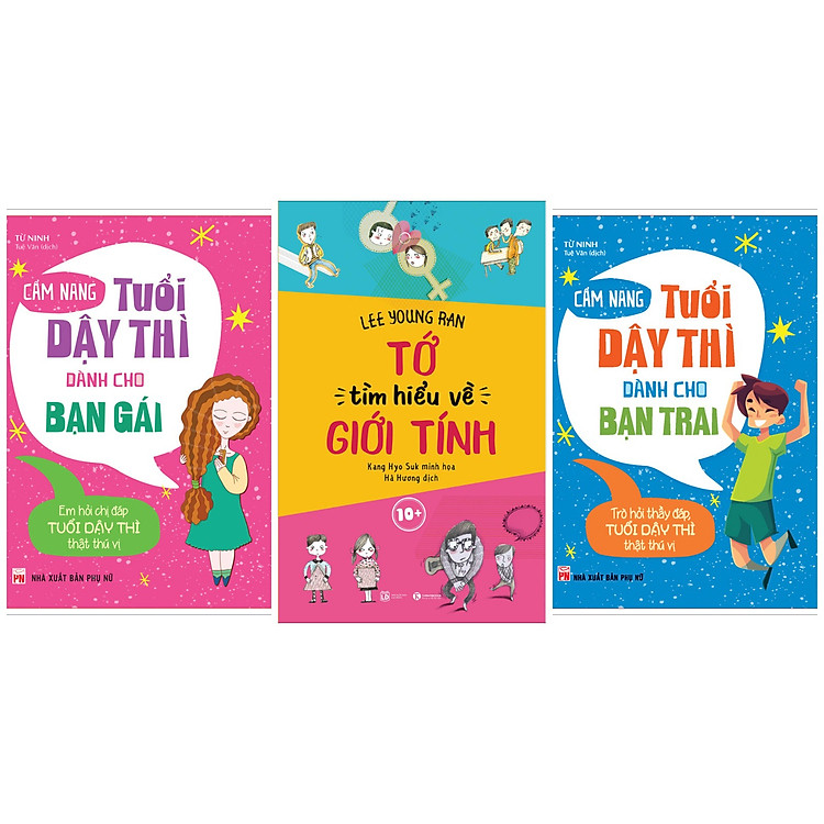 Combo 3 sách bách khoa tri thức cho con: Tớ tìm hiểu về giới tính + Cẩm Nang Tuổi Dậy Thì Dành Cho Bạn Gái + Cẩm Nang Tuổi Dậy Thì Dành Cho Bạn Trai