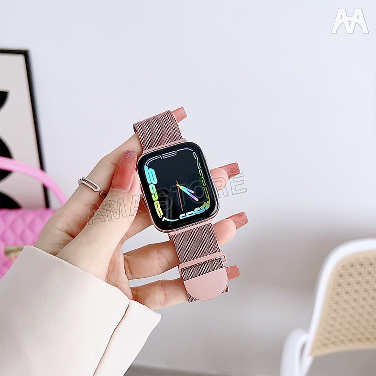 Dây Đeo Inox Khóa Nam Châm dành cho Đồng Hồ Thông Minh AMA TK, S16 và các Các mẫu Đồng hồ có kích thước dây 42/44/45/49mm Hàng chính hãng