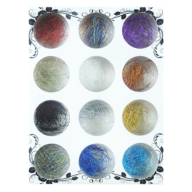 Hộp 12 Ô Kim Tuyến Sợi Trang Trí Móng