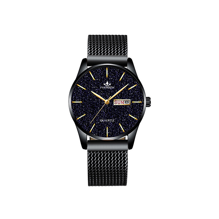 Đồng Hồ Nam FOURRON FO5588 Mặt Kim sa Lấp Lánh Dây Thép Mành Cao cấp