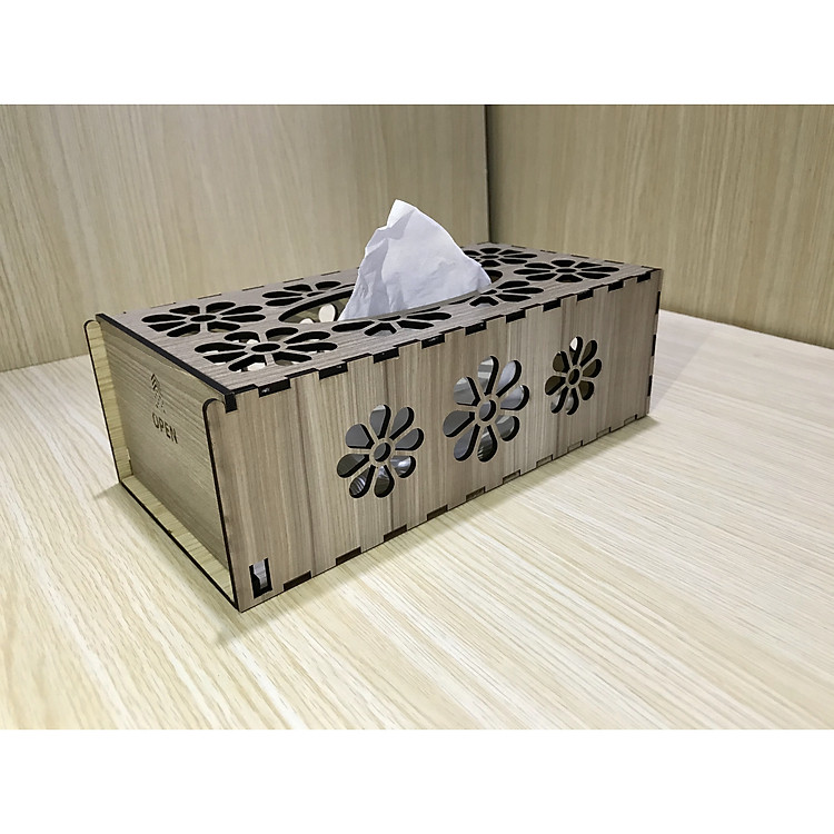 Hộp Đựng Khăn Giấy Ăn Bằng Gỗ Hình Chữ Nhật ĐÔNG TÂN