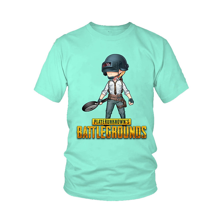 Áo thun nam In Hình Nhân Vật Game PUBG Chibi Mẫu 10 (Xanh Ngọc)
