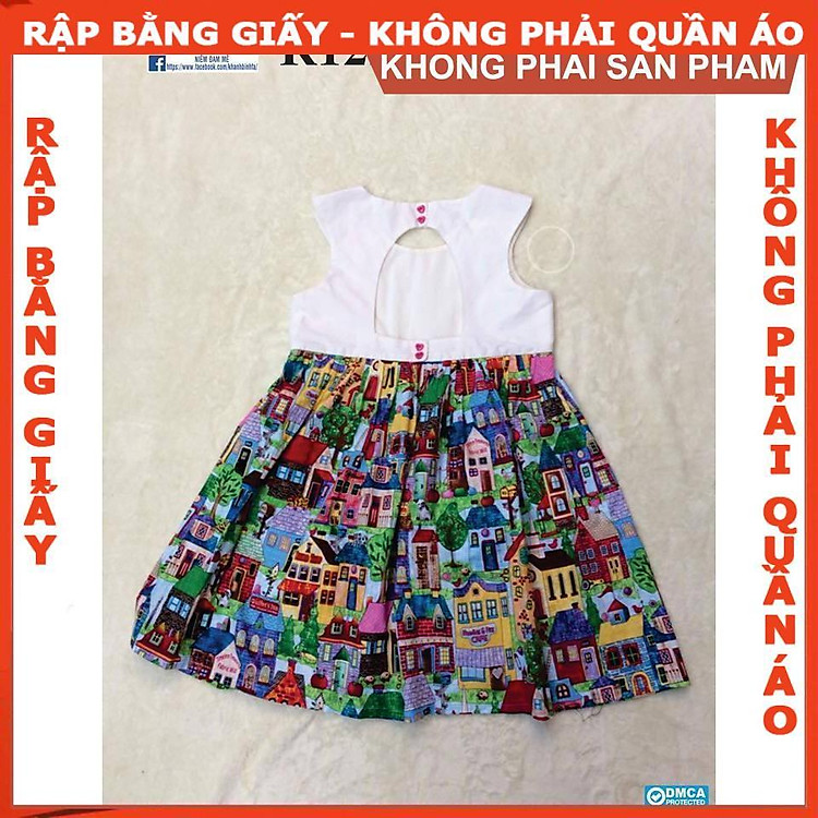 Rập giấy A0 đầm bé gái R122 (1 chiếc)