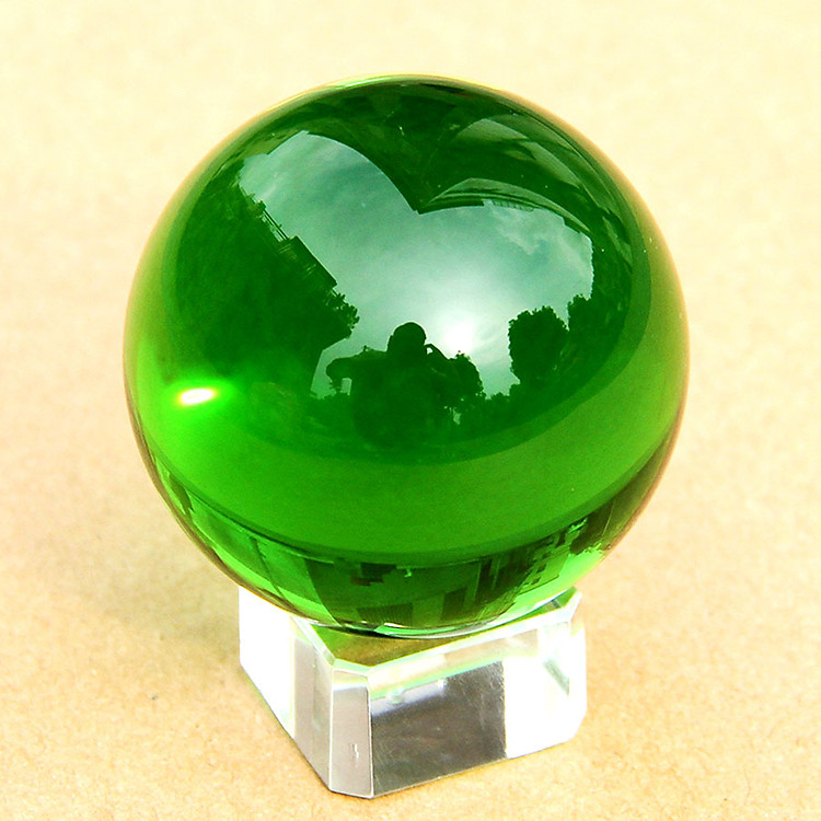 Quả Cầu Phong Thủy Thủy Tinh Xanh Lá - Xoay Chuyển Vận Thế - Hợp Mệnh Mộc , Hỏa - Thăng Quan Tiến Chức -