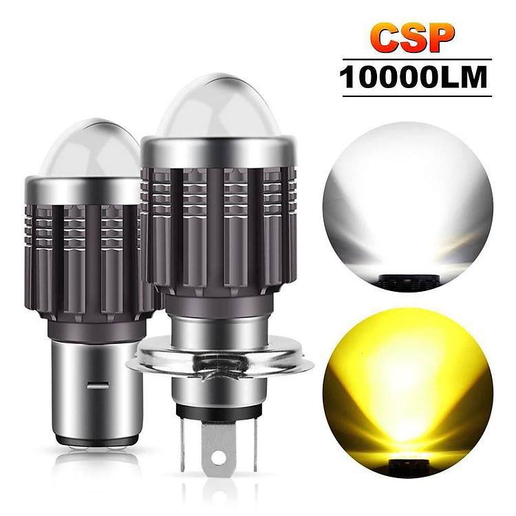 1 Đèn Pha Led H4 H6 BA20D 10000LM 12W CSP Nhiều Màu Sắc Cho Xe Máy