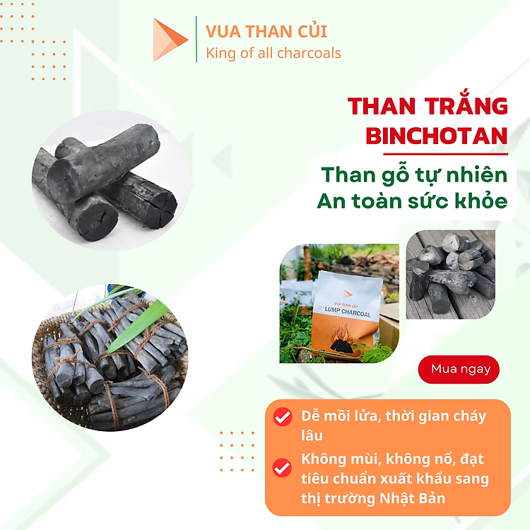 Than nướng không khói binchotan túi 1kg