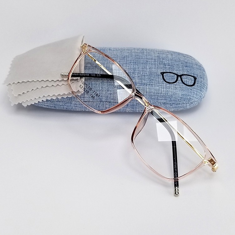 Gọng kính cận nữ thời trang GC1785H màu hồng nhạt, tròng giả cận không độ trong suốt