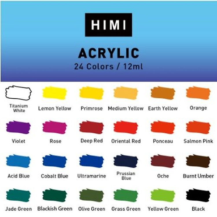 Màu Acrylic Miya Himi (12 màu, 12ml) - Ảnh 2