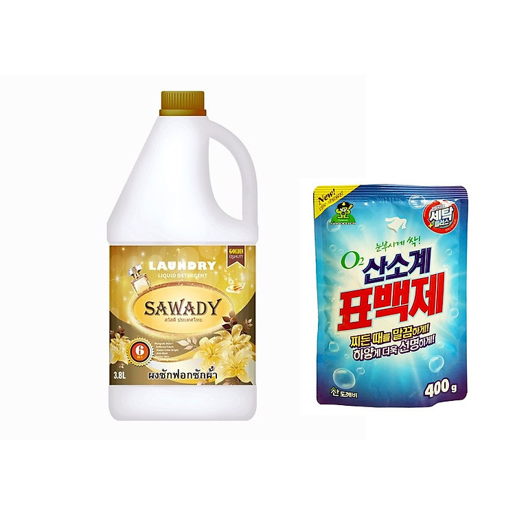 Nước giặt xả Sawady 6 trong 1 tặng 1 bột giặt phụ trợ tẩy vết bẩn khử khuẩn quần áo Hàn Quốc