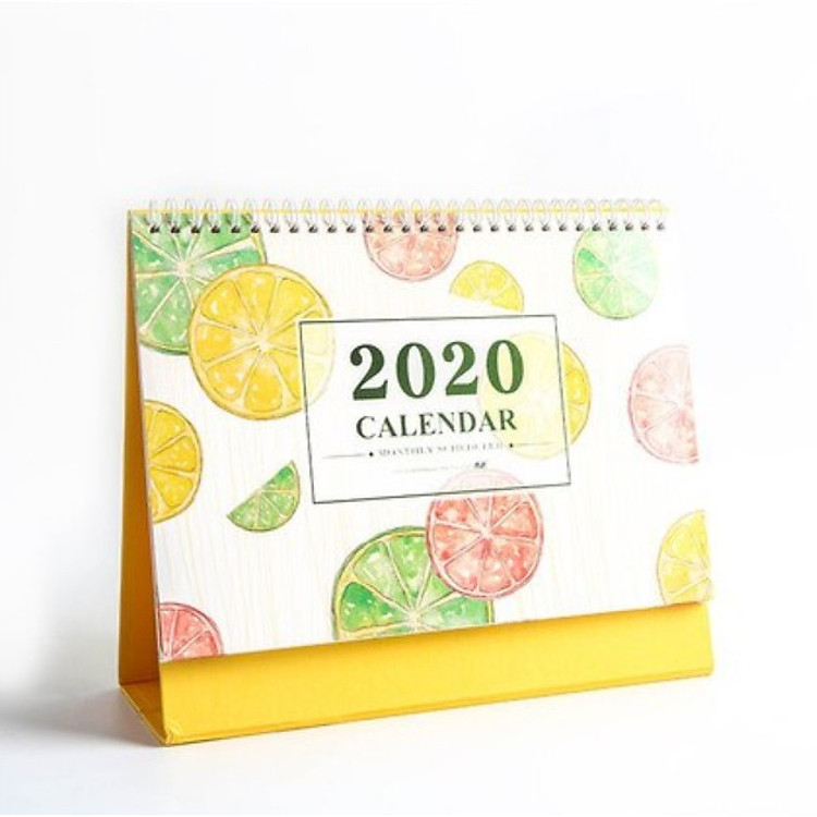 Lịch Để Bàn 2020 Hình Trái Cây - Chanh (Kèm Sticker Trang Trí)