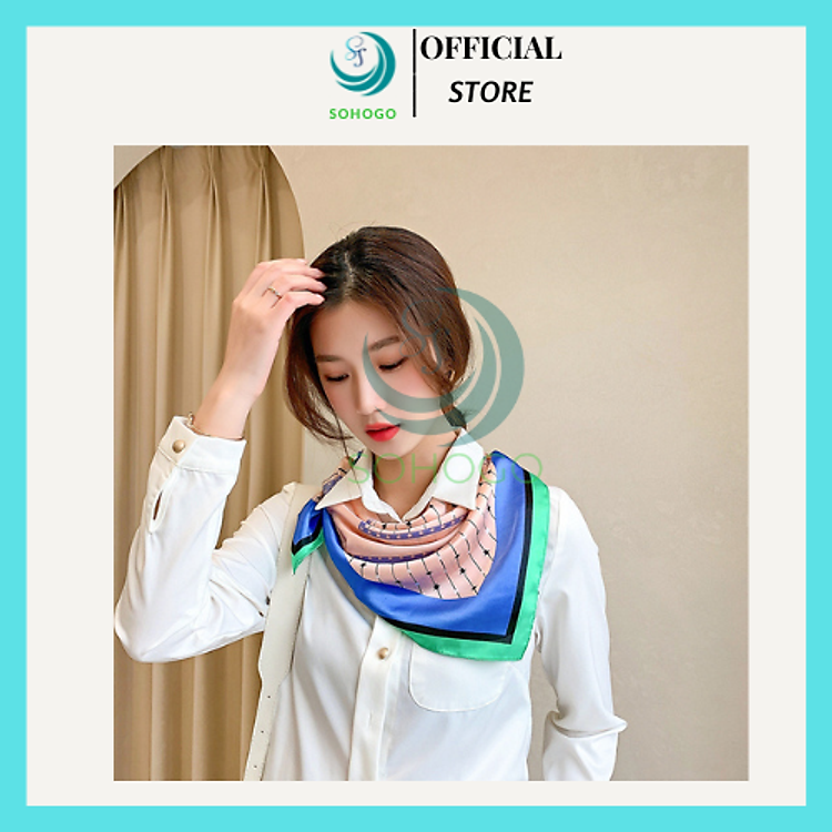 Khăn lụa vuông 70x70cm- CHỌN MẪU-Khăn Bandana lụa vuông 70x70 choàng cổ trùm đầu đi biển buộc tóc, áo yếm