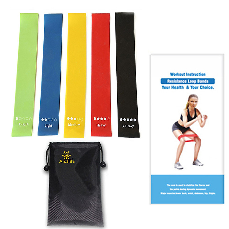 Bộ 5 Dây Đàn Hồi, Dây Kháng Lực Tập Gym Chính Hãng Amalife