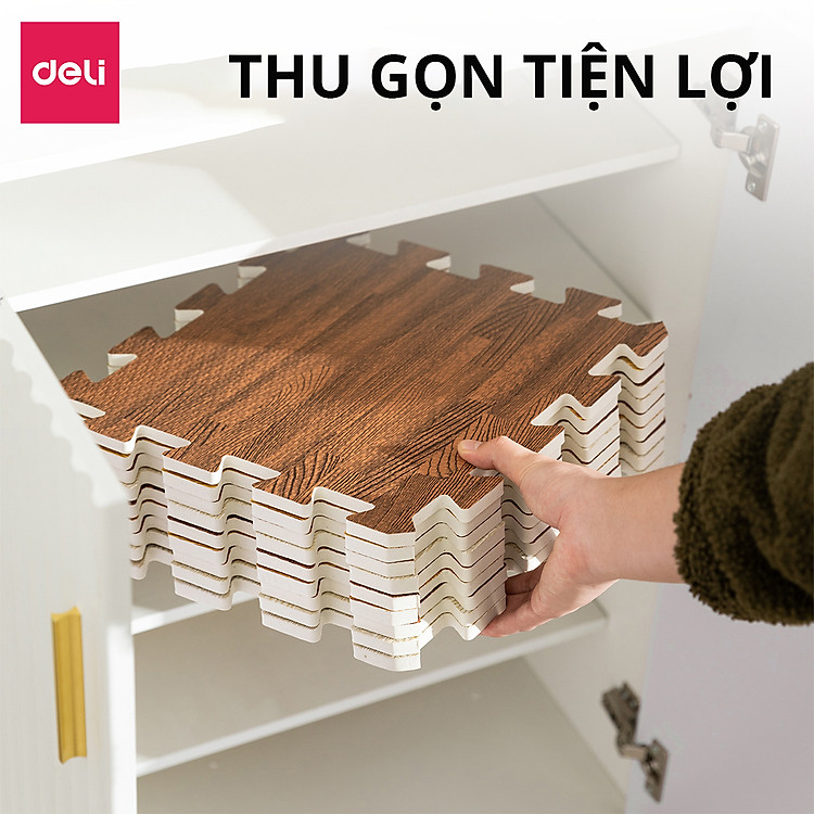 Set 9 Miếng Thảm Xốp Vân Gỗ Chính hãng Ưu đãi - Hình ảnh 3