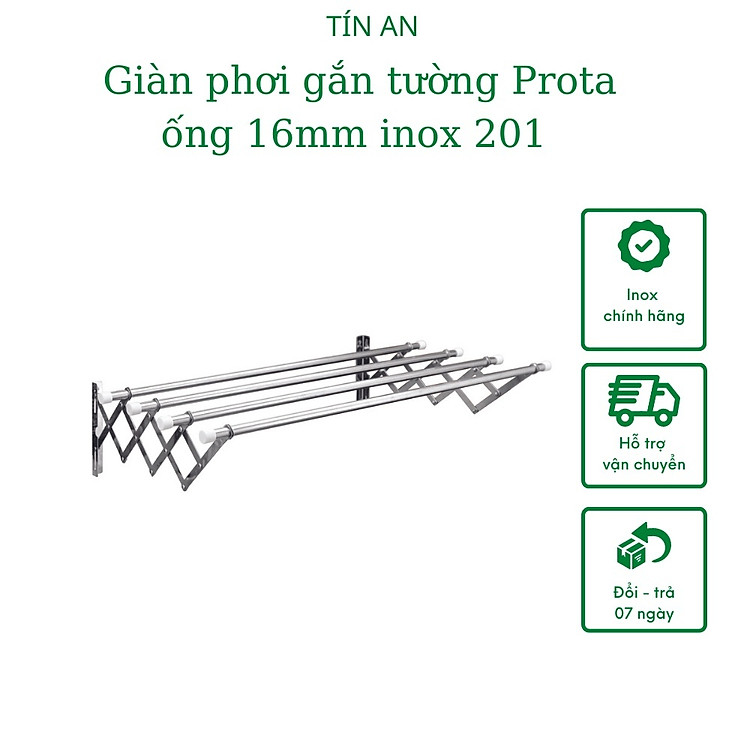 [CHÍNH HÃNG] Giàn phơi đồ inox co giãn thông minh PROTA 86cm – Bảo hành 12 tháng – Cam kết 1 đổi 1 – Chất lượng cao