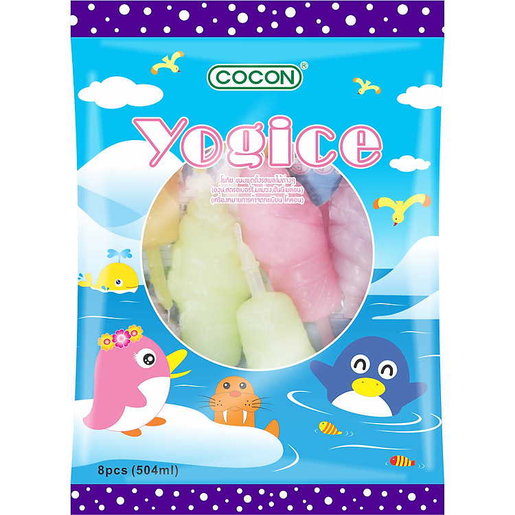 KEM ĐÁ YOGICE COCON - COCON YOGICE ICE TUBE (Gói 8pcs x 63ml)