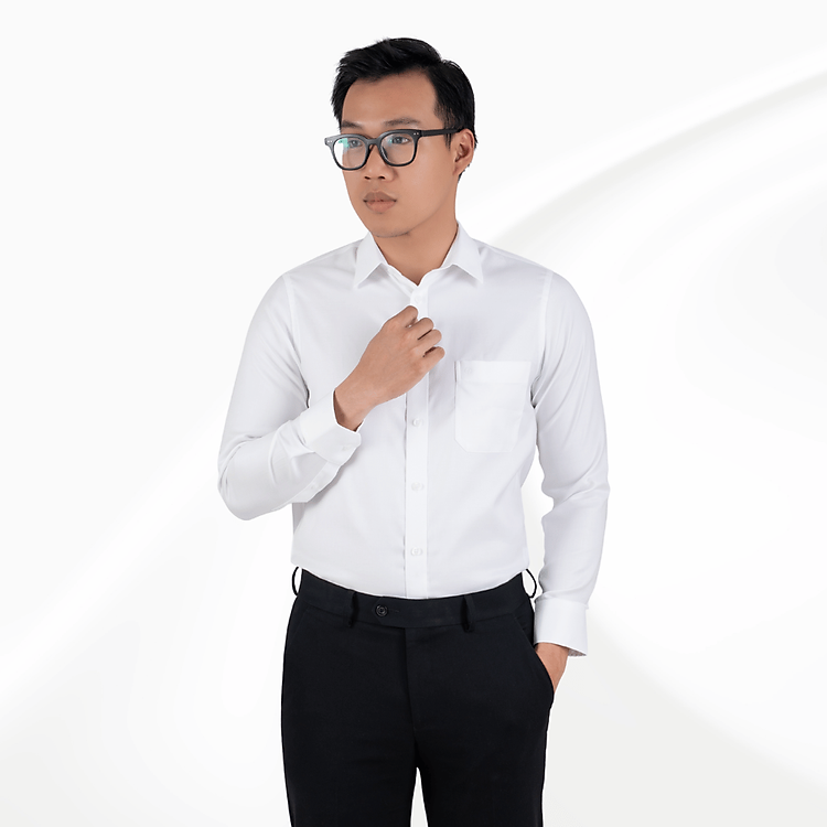 Áo sơ mi nam dài tay màu trắng có túi GENTITI By Thái Tuấn- 1C800HAKT020