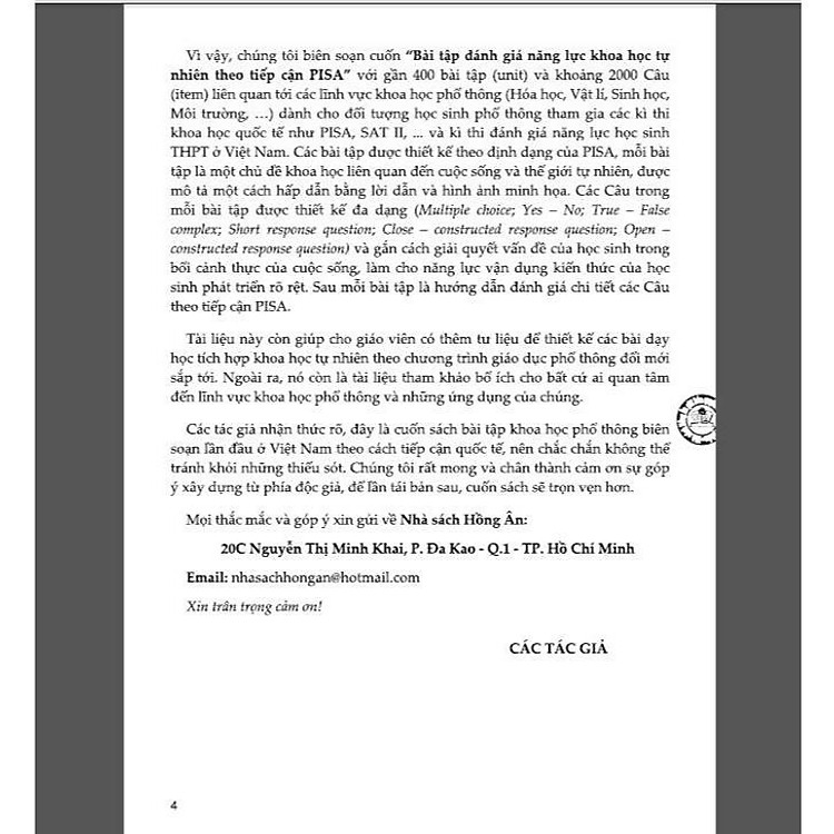 Bài Tập Đánh Giá Năng Lực Khoa Học Tự Nhiên Theo Tiếp Cận PISA - Luyện Thi THPT PISA SAT - Ảnh 3