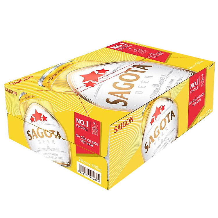 Thùng 24 Lon Bia Sagota Gold (330ml x 24)