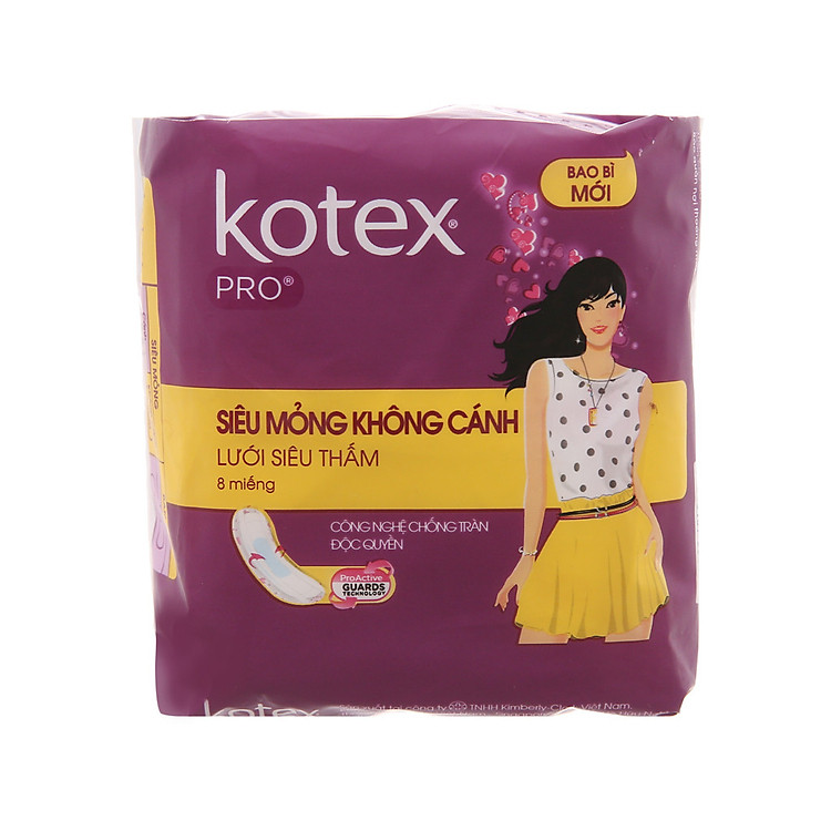 BVS Kotex Pro Siêu Mỏng Không Cánh 8*48